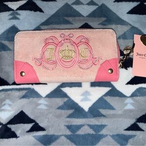 Juicy Couture Pink and Beige Embroidered Wallet big sized